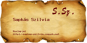 Sapkás Szilvia névjegykártya