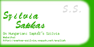 szilvia sapkas business card